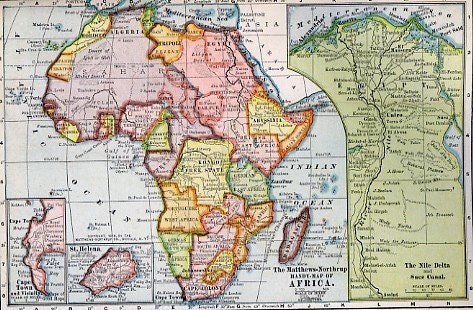 12x18 Print - Map, Africa in 1898