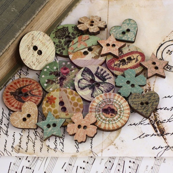 Wooden Buttons  - Prima