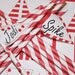 50 Ruby Red Stripe Paper Drinking Straws - Christmas - Party - Deep Rich Red - Birthday - Made In Usa