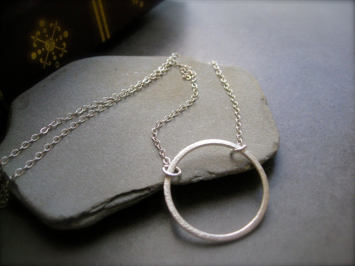 Medium Eternity Circle  Pendant in Silver