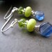 Gemstone Candy Earrings with Kyanite,peridot and green turquoise