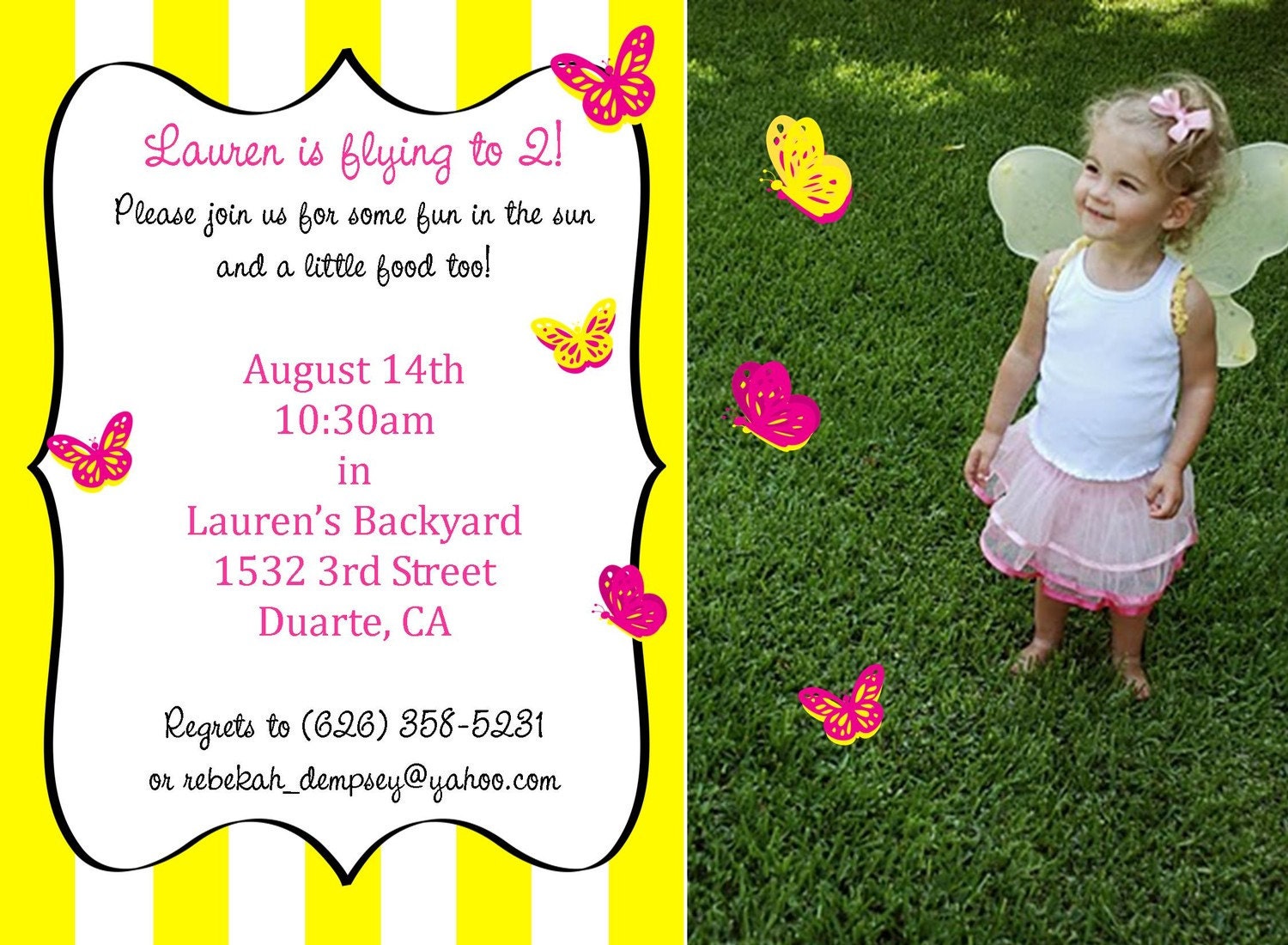 BUTTERFLY Birthday Invitation - DIY Printable Party Invitation - By A Blissful Nest - As Seen On Hostess With The Mostess