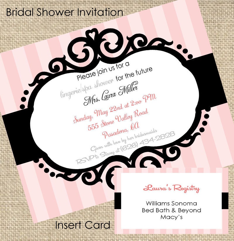 Bridal Shower Invitation - Lingerie Spa Collection - PRINTABLE - By A Blissful Nest Il_170x135