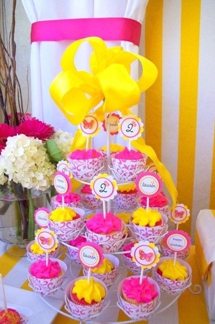Butterfly Cupcake Toppers Party Circles - PRINTABLE - By A Blissful Nest - As Seen On Hostess With The Mostess Il_570xn