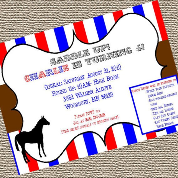 Cowboy Birthday Invitations - PRINTABLE - By A Blissful Nest Il_570xn
