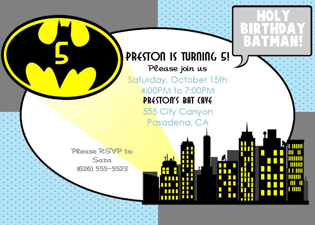 Batman Superhero Birthday Invitation - PRINTABLE - By A Blissful Nest Il_570xn