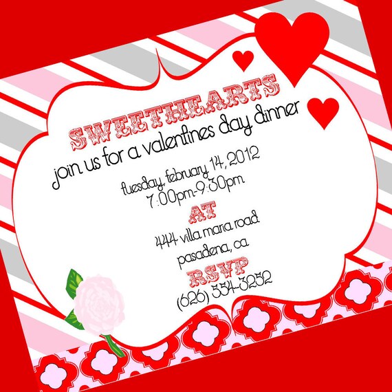 Valentines Day Party Invitation - PRINTABLE - Vintage Sweet Collection - By A Blissful Nest - As Seen On Hostess With The Mostess Il_570xn