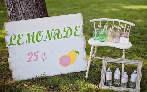 Pink Lemonade Stand Birthday Party Decorations - PRINTABLE - Party Collection Package - By A Blissful Nest