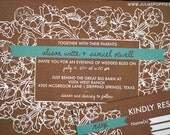 Rustic Floral Wedding Invitation Suite