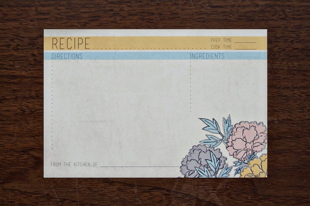 Peony Recipe Cards