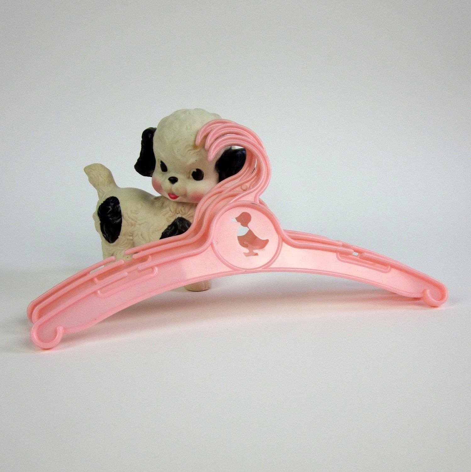 Pink Baby Clothes Hangers 50s / Duckie Cut Out / Set of 3 - OopseeDaisies