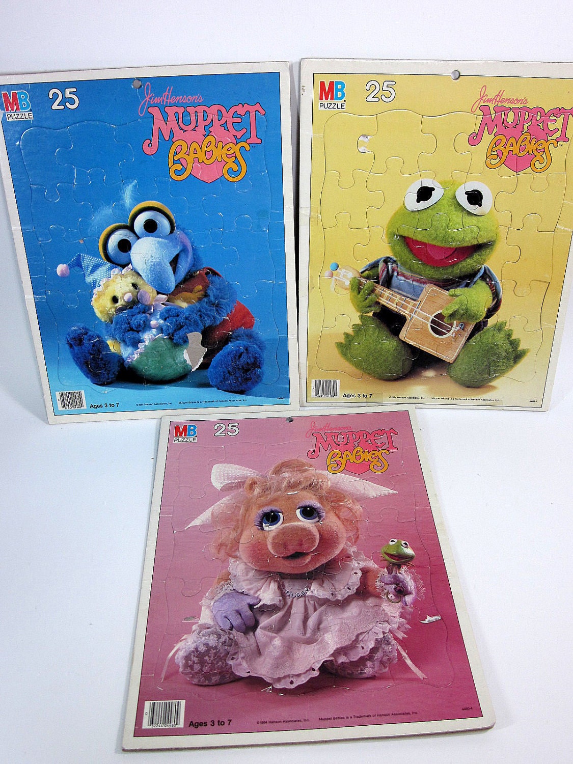 sale / Set of 3 Milton Bradley Muppet Babies Puzzles 80s