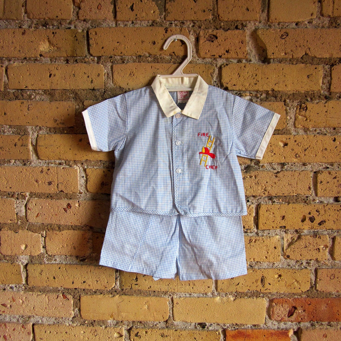 Size 12M Little Fire Chief 2 Piece Playwear 50s / Vintage Birdy Togs
