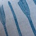 pillow cushion linen arrows tribal turquoise block print (mineral blue on oatmeal)