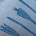 pillow cushion linen arrows tribal turquoise block print (mineral blue on oatmeal)