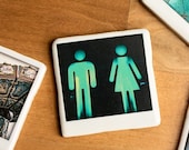 Polaroid Ceramic Coaster - His and Her
