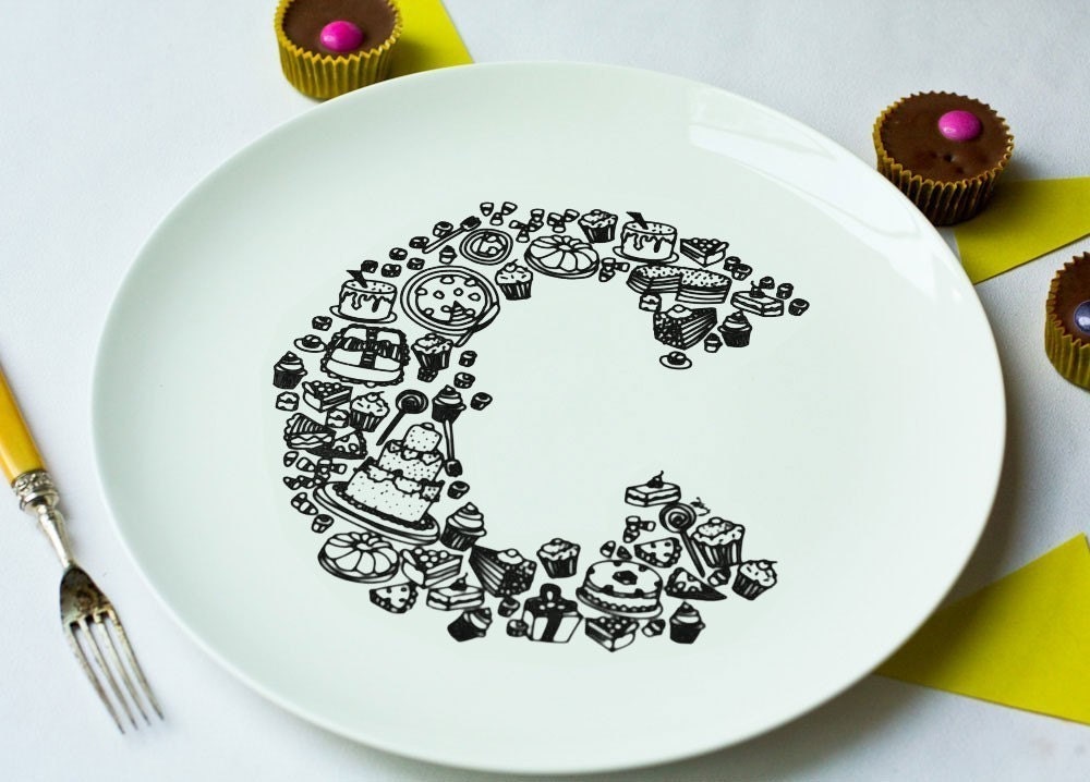 C for Cake Alphabet Plate