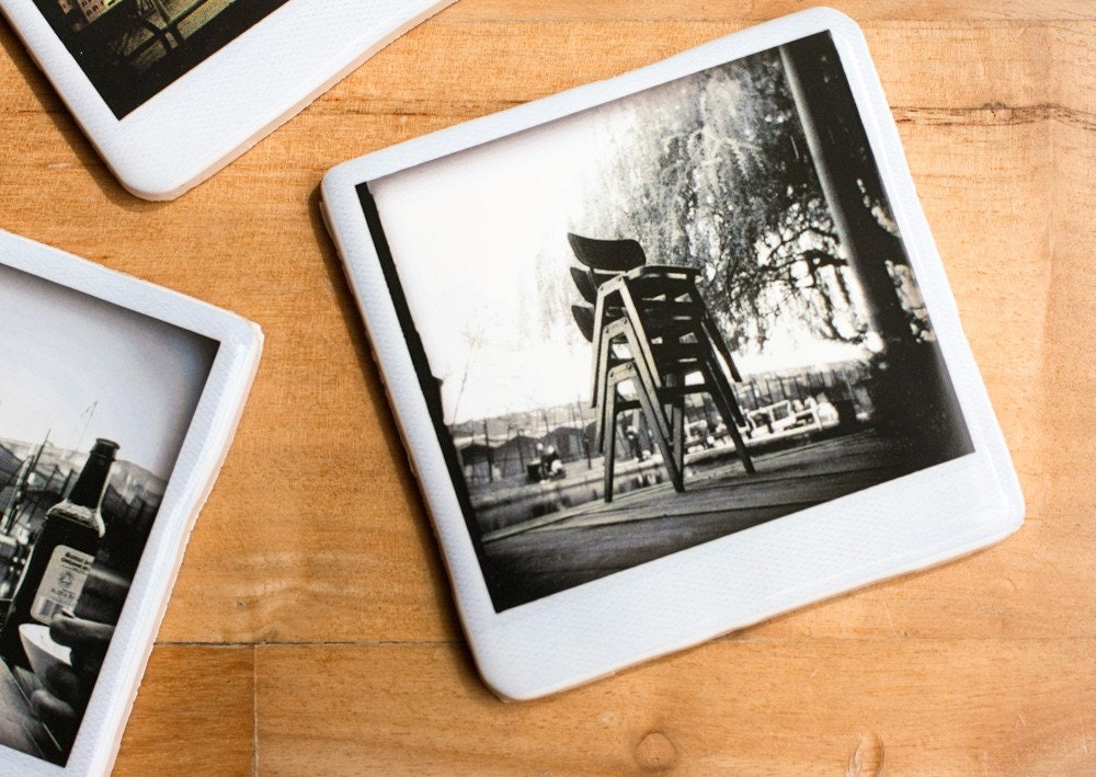 Polaroid Ceramic Coaster - Stacked up chairs