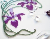 Sun catcher crystal window charm purple iris handmade spring easter home decor