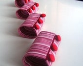 Napkin Rings Holder Slim Striped Handmade Spring Table Decor