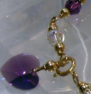 14K Gold Filled Swarovski Crystal Suasa Anklet Amethyst or Choose Your Colors Sterling 925 Silver