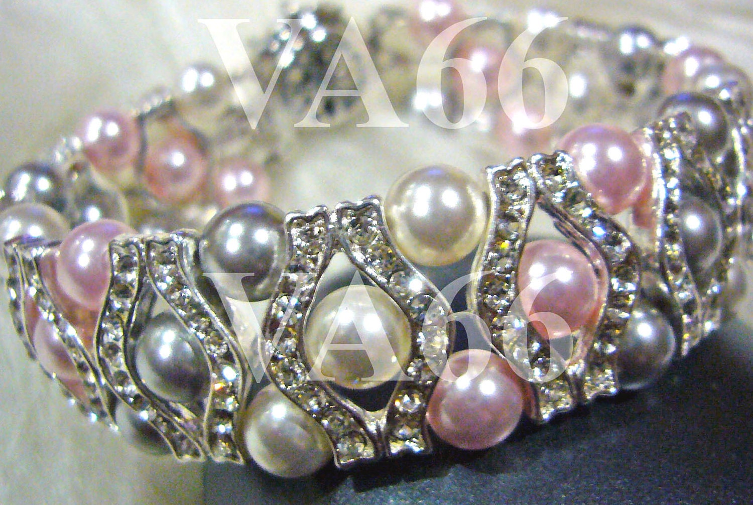 3 Color Bridal 27 Color Choices 18KGP Rhinestone Swarovski Pearl Bracelet 6mm, Bride, Bridesmaids, Flower girl, maid of honour, bridal party