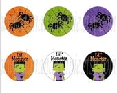 HALLOWEEN CREEPIES 1 inch bottle cap circle graphics images 4X6 inch collage sheet