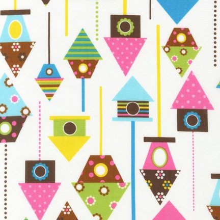 Urban Zoologie Fabric Spring Pole Bird Houses Daisy