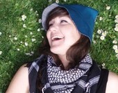 slouchy snap hat in teal