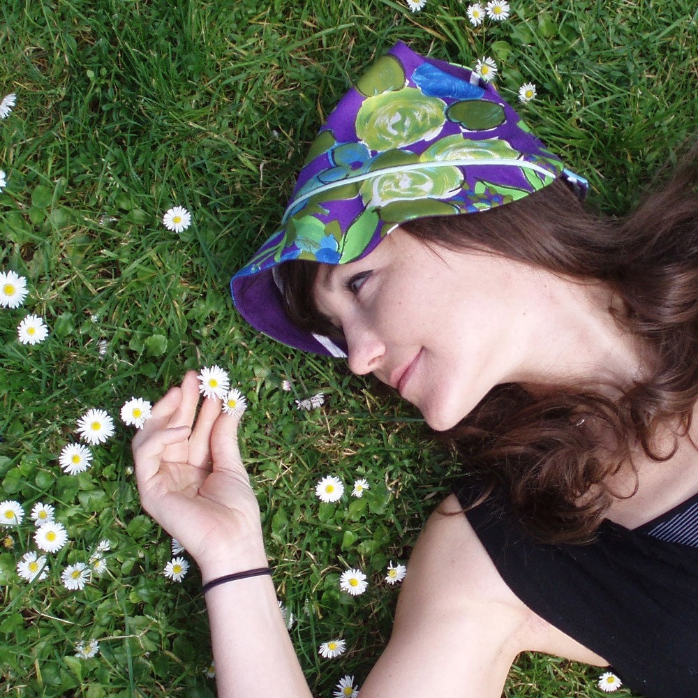 RESERVED - slouchy snap hat in floral