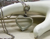 heart locket, antiqued glass heirloom sterling silver new mother, anniversary, wedding bridal gift mothers day valentines day