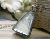glass photo locket sterling silver heirloom keepsake remembrance necklace antique finish rectangle/square