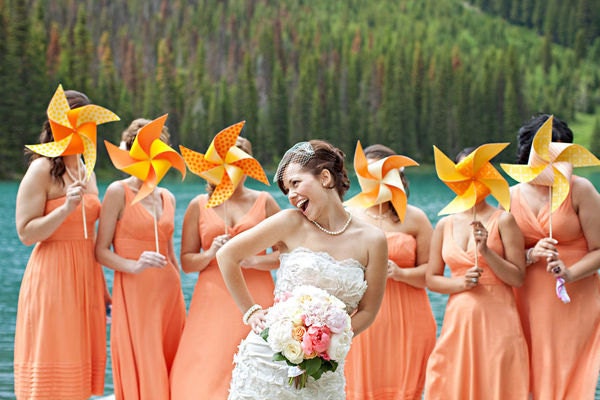 Custom Pinwheel Wedding Bouquet Set of 3 by Rule42