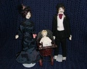 Hand MadeVictorian Cloth Doll Family