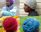 Ablackpepper Hats - 4 Original Knitting PDF pattern bundle - designs by A BLACK PEPPER