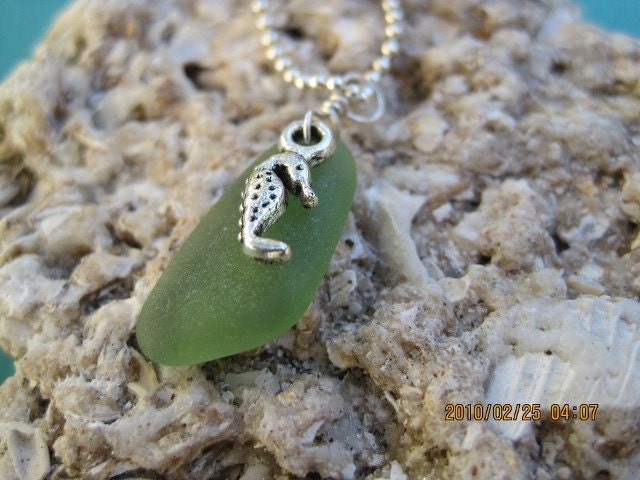 sea glass with sea horse