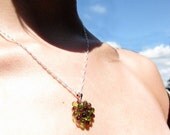 Purple and Green Chrysanthemum Necklace