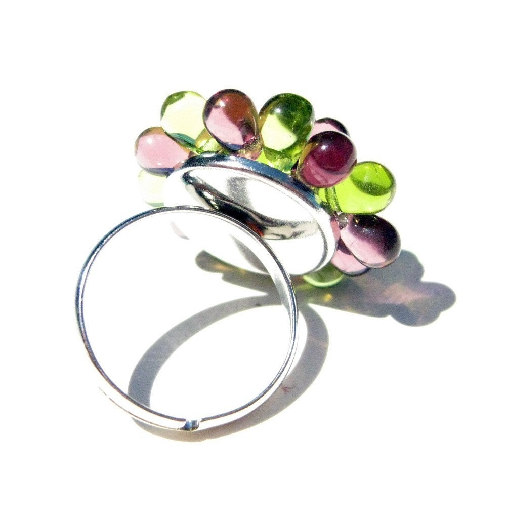 Purple and Green Chrysanthemum Ring
