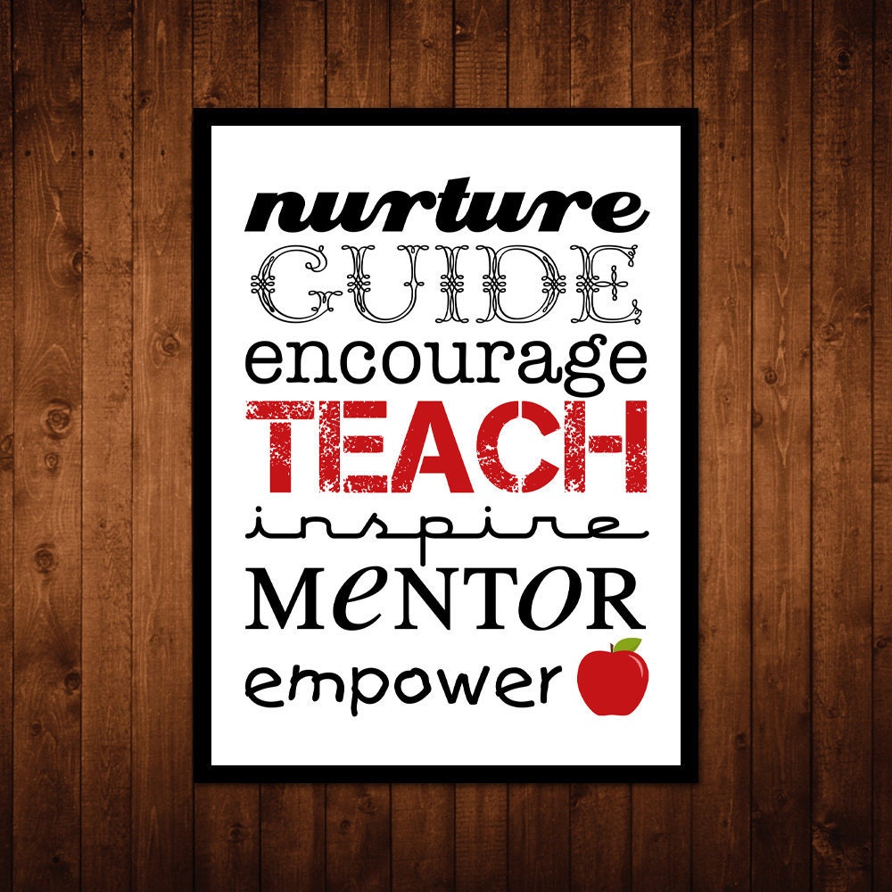 8x10 Teach Subway Wall Art Print - white