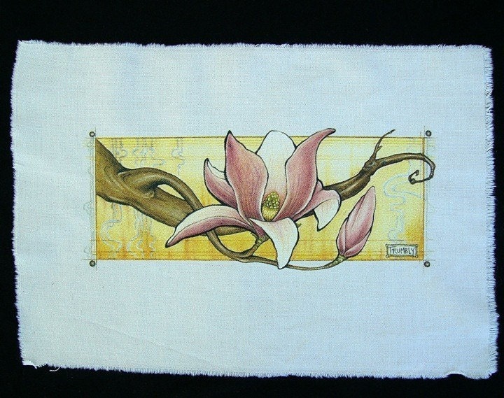 Magnolia- Organic Cotton Fabric Patch Embellishment