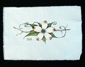 Dogwood Flower Organic Cotton Fabric Patch Embellishment