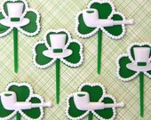 St Patrick's Day Clover Cupcake Picks (12) Il_170x135