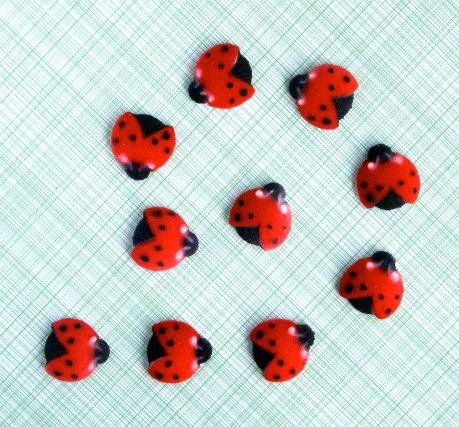 Ladybug Edible Sugar Decorations for Cupcake and Cake Decorating (12) Il_170x135