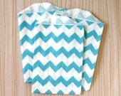 Little Blue Chevron Paper Bags (20)