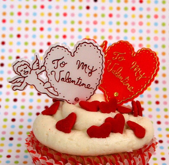12 To My Valentine Cupcake Picks Il_570xn