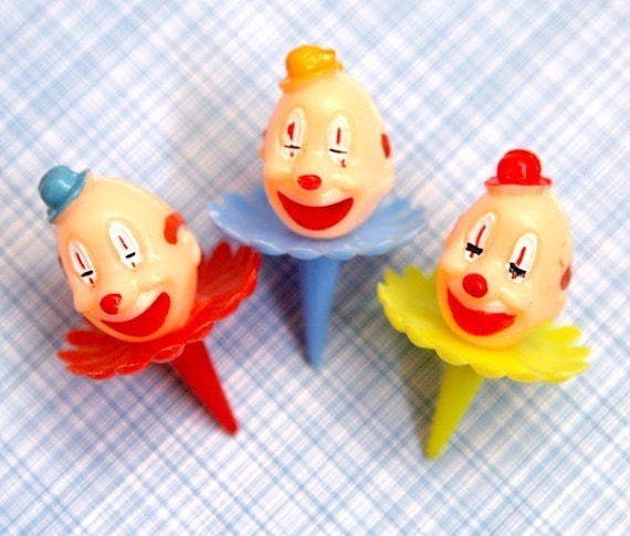 Circus Clown Cupcake Picks (12) Il_570xn