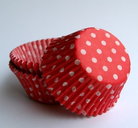 Red Polka Dot Cupcake Liners (45) Il_570xn