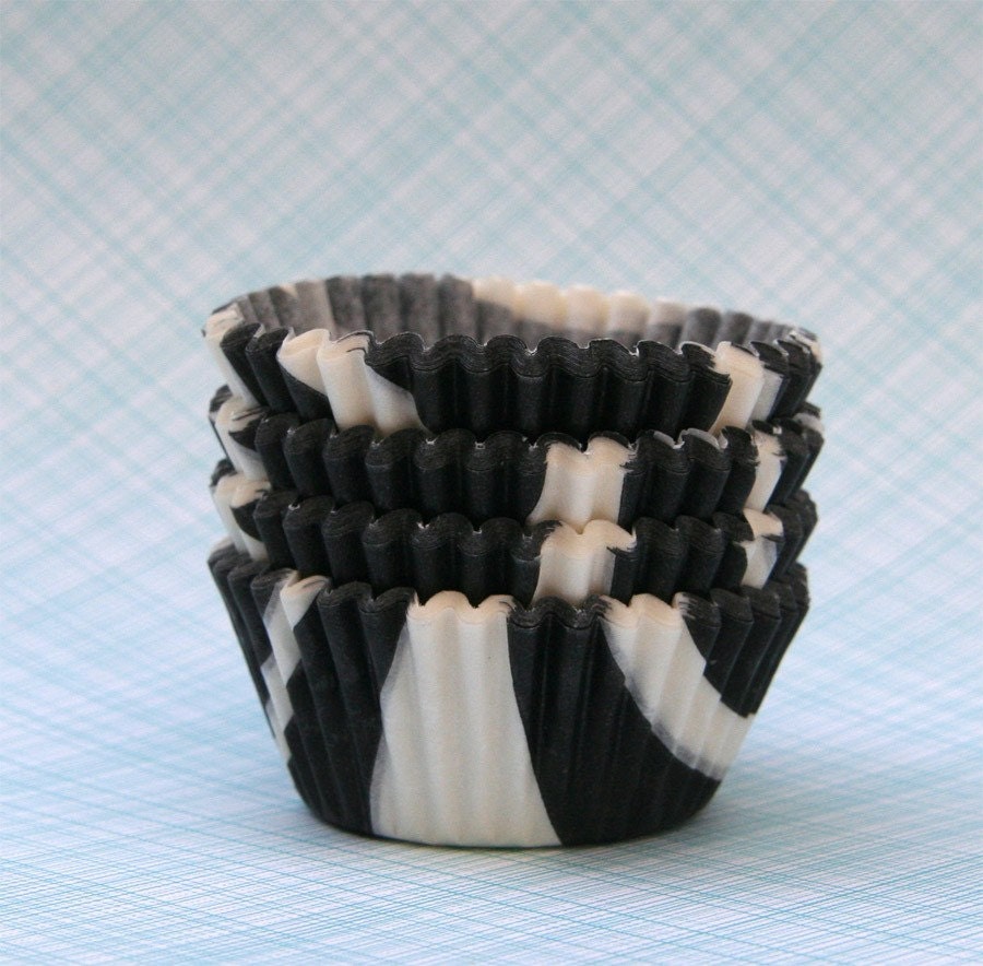MINI Zebra Cupcake Liners (60) Il_570xn