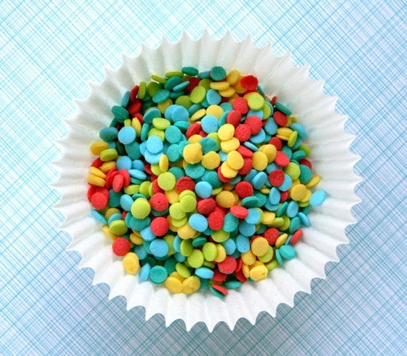 Summer Confetti Quin Sprinkles for Decorating Cupcakes and Cookies (4 oz) - red, yellow, blue, lime Il_570xn