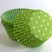 Cupcake Liners - Lime and Chocolate Brown Polka Dot Mix (60)